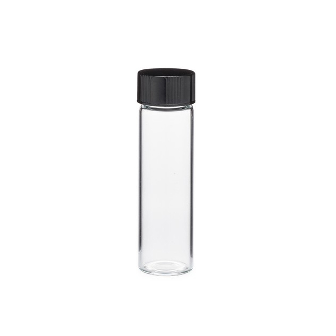 4 Dram (14.8mL) Clear Glass Screw Top Vial (Black Cap)